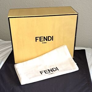 Fendi Magnetic Flip Lid Boot Box with Pair of Dust Bags